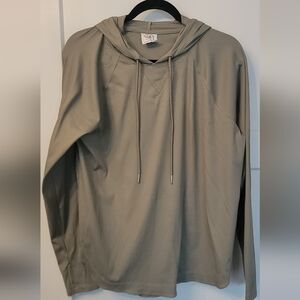 Men's Olive Hooded Long-Sleeve Shirt